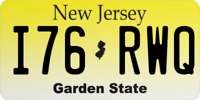 NJ license plate I76RWQ
