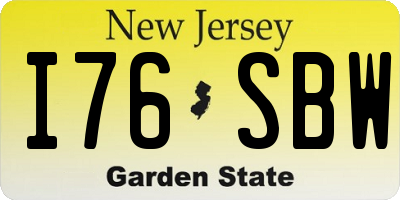 NJ license plate I76SBW