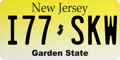 NJ license plate I77SKW