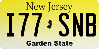 NJ license plate I77SNB