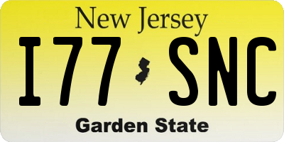 NJ license plate I77SNC
