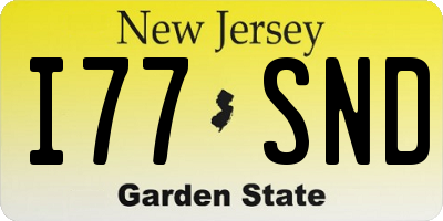 NJ license plate I77SND