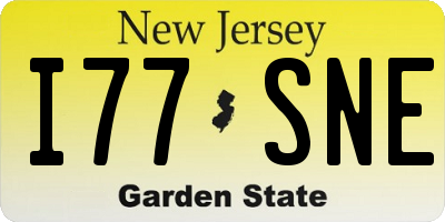 NJ license plate I77SNE