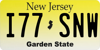 NJ license plate I77SNW