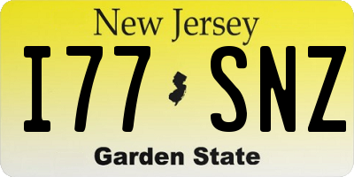 NJ license plate I77SNZ