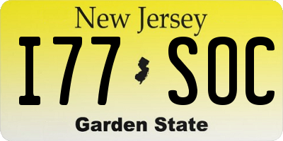 NJ license plate I77SOC
