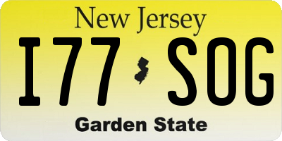 NJ license plate I77SOG