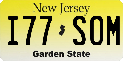 NJ license plate I77SOM
