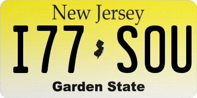 NJ license plate I77SOU