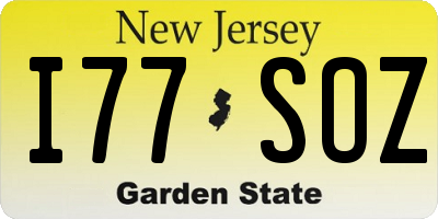 NJ license plate I77SOZ