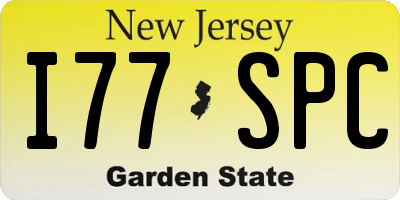 NJ license plate I77SPC