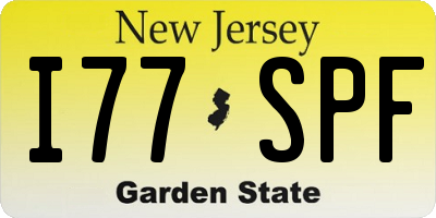 NJ license plate I77SPF