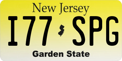 NJ license plate I77SPG