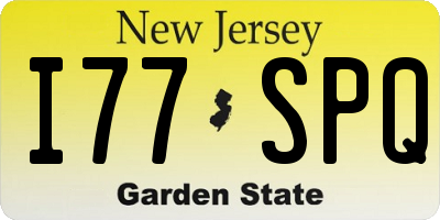 NJ license plate I77SPQ