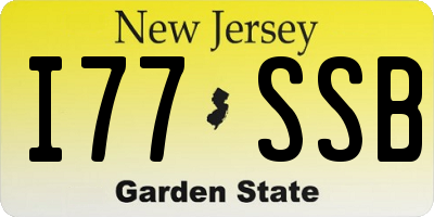 NJ license plate I77SSB