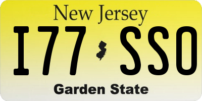 NJ license plate I77SSO