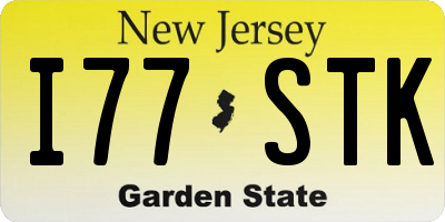 NJ license plate I77STK