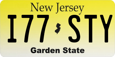 NJ license plate I77STY