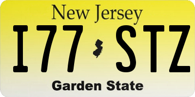 NJ license plate I77STZ