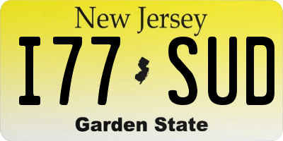 NJ license plate I77SUD
