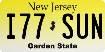 NJ license plate I77SUN