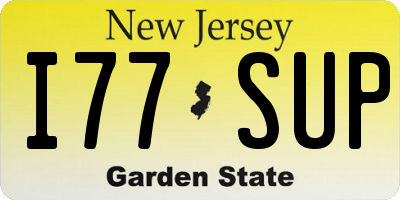 NJ license plate I77SUP