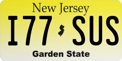 NJ license plate I77SUS