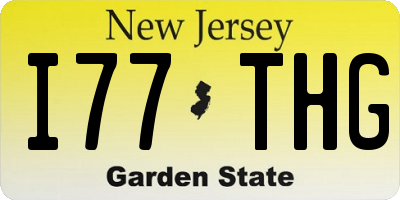 NJ license plate I77THG