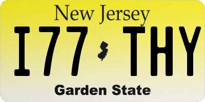 NJ license plate I77THY