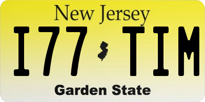 NJ license plate I77TIM