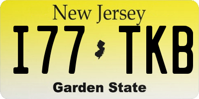 NJ license plate I77TKB