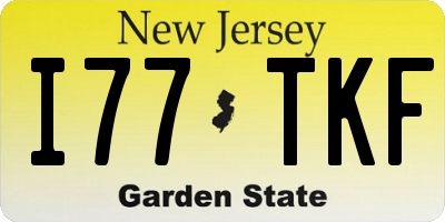 NJ license plate I77TKF