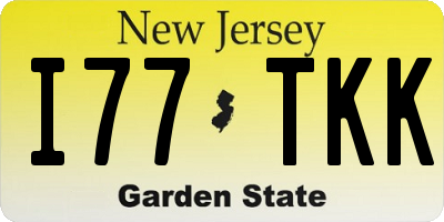 NJ license plate I77TKK