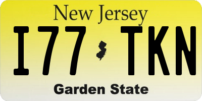 NJ license plate I77TKN