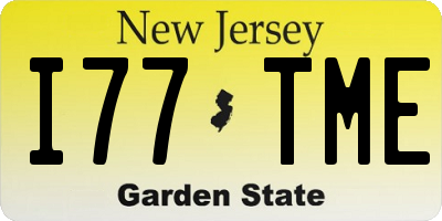 NJ license plate I77TME