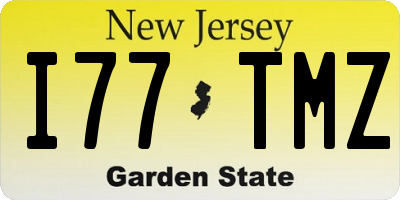NJ license plate I77TMZ