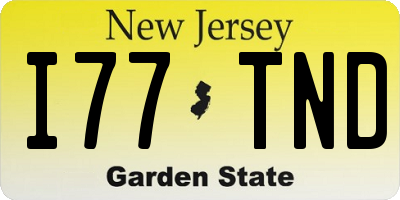 NJ license plate I77TND