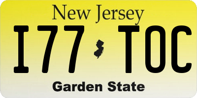 NJ license plate I77TOC