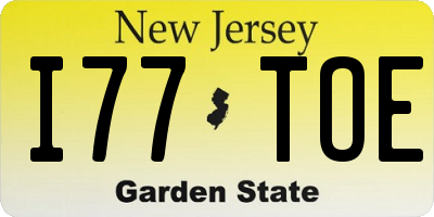 NJ license plate I77TOE