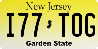 NJ license plate I77TOG