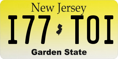 NJ license plate I77TOI