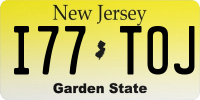 NJ license plate I77TOJ