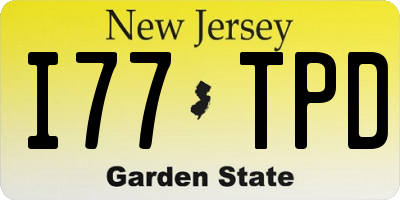 NJ license plate I77TPD