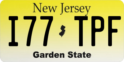 NJ license plate I77TPF