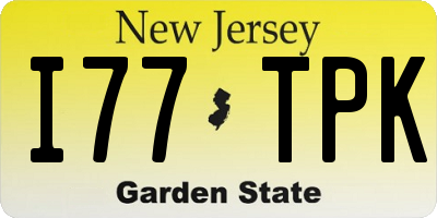 NJ license plate I77TPK