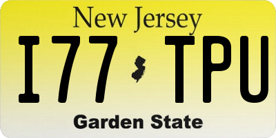 NJ license plate I77TPU