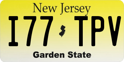 NJ license plate I77TPV
