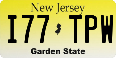 NJ license plate I77TPW