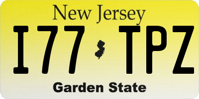 NJ license plate I77TPZ
