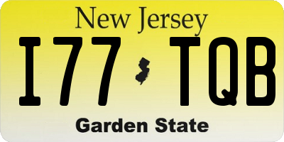 NJ license plate I77TQB